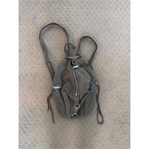 Rebecca Minkoff Convertible Mini Julian Backpack Gray Suede flaw